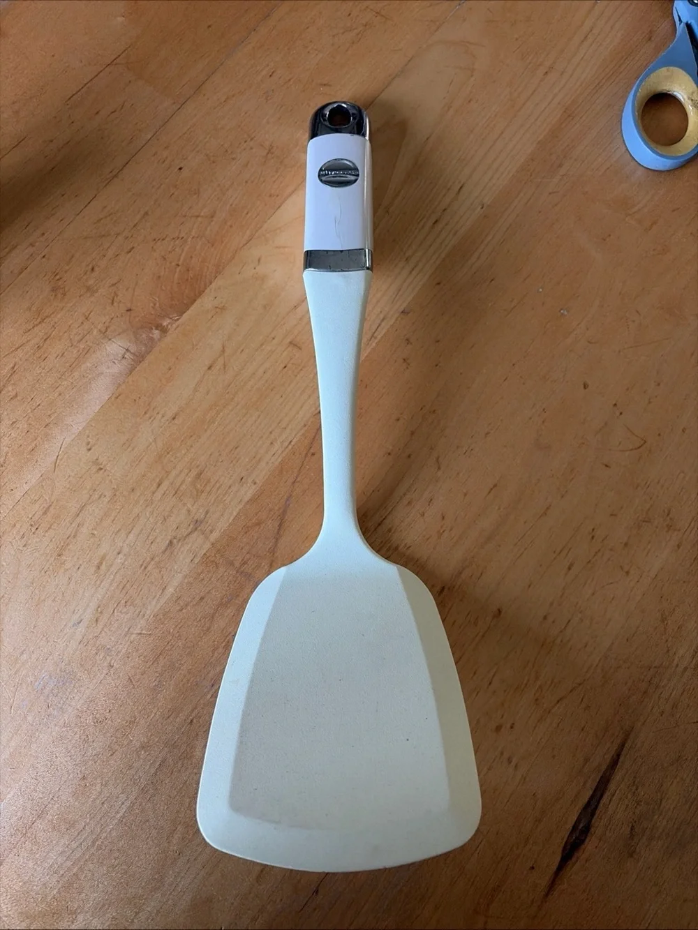 KitchenAide White Silicone Spatula with Chrome Accents